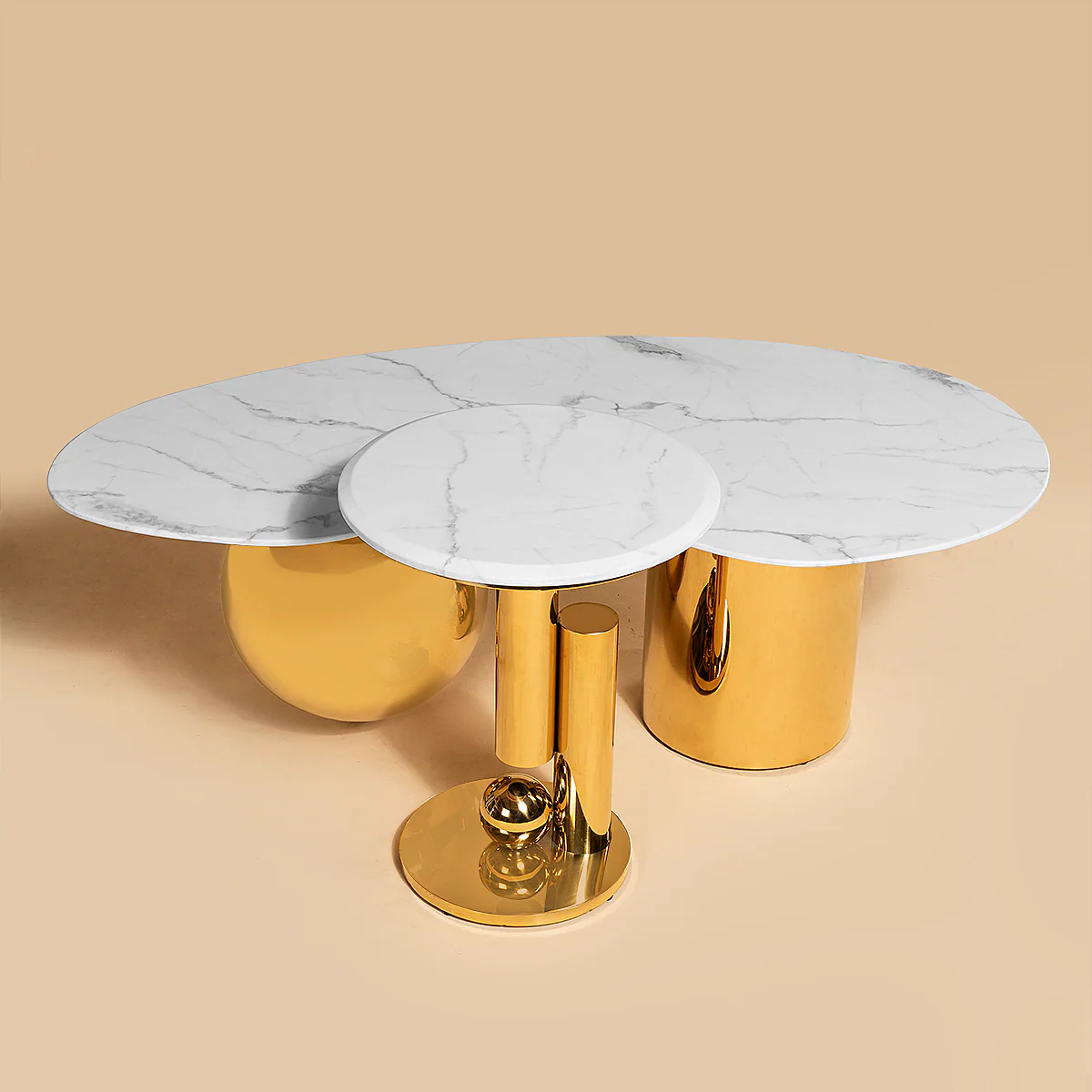 Retro Fusion Centre Table for Living Room - Set of 2 (Stainless Steel) - Image 6