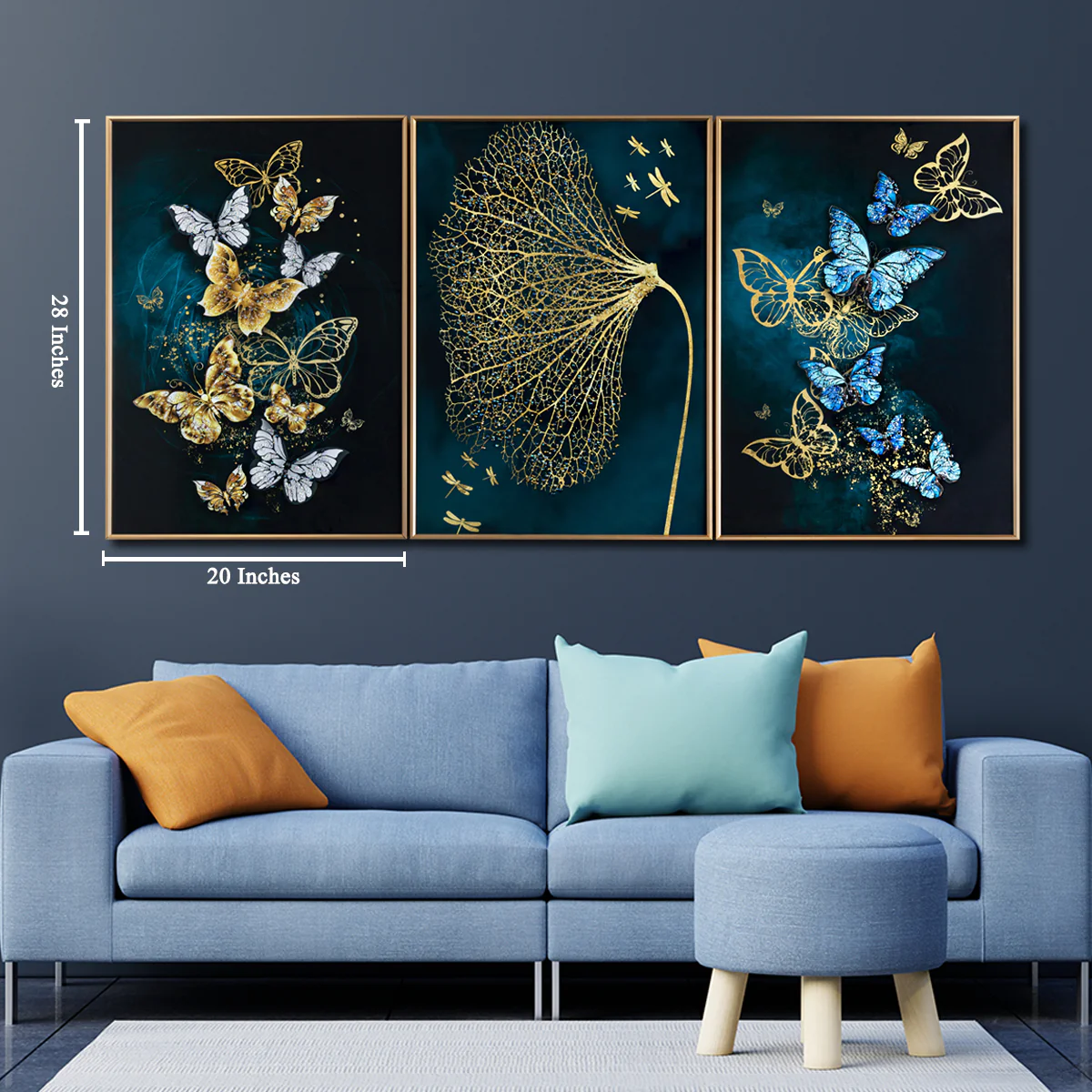 The Butterfly Habitat Framed Crystal Glass Decorative Wall Painting for Home Decor - Image 3