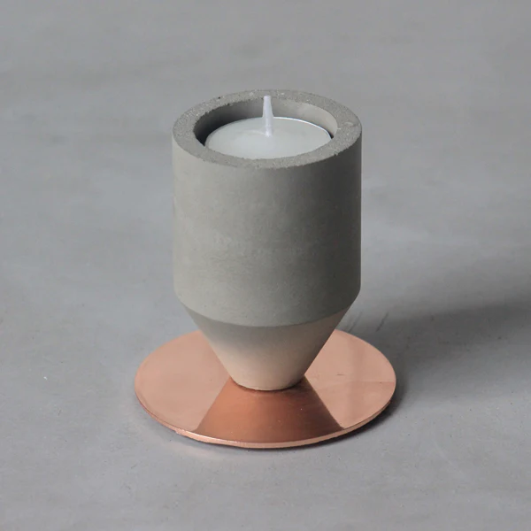 Rose Gold Base Decorative Candle Stand - Small