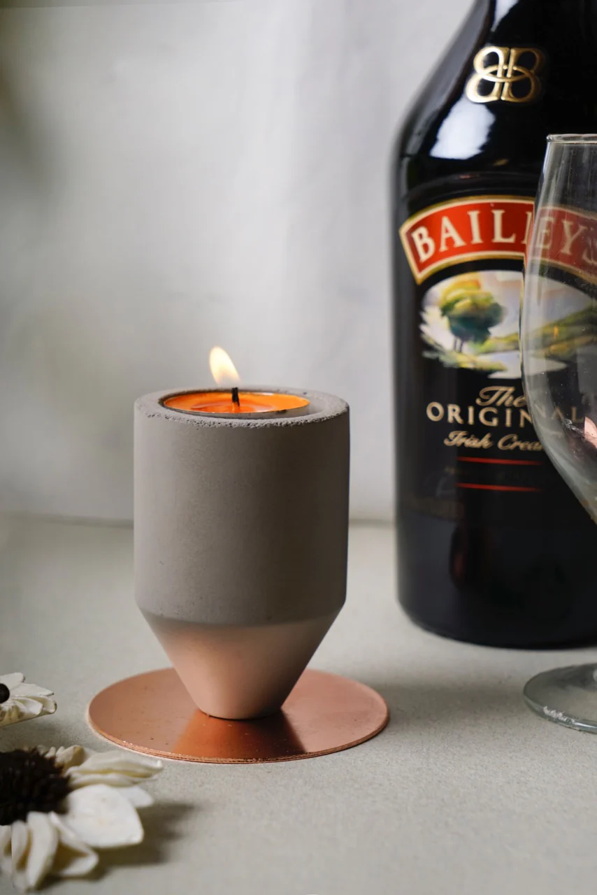 Rose Gold Base Decorative Candle Stand - Small - Image 2