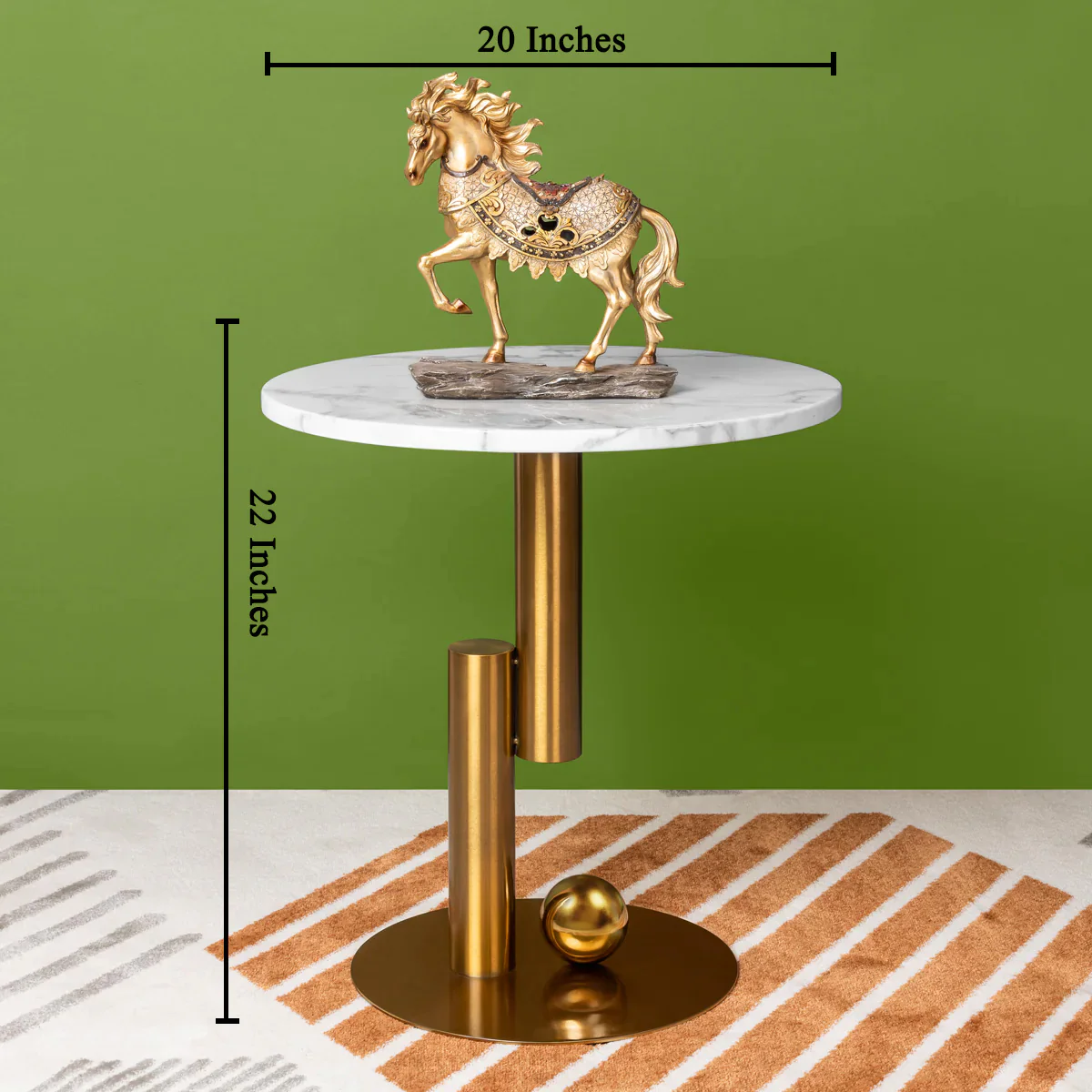 Rustic Rose Accent Table - Gold (Stainless Steel) - Image 3