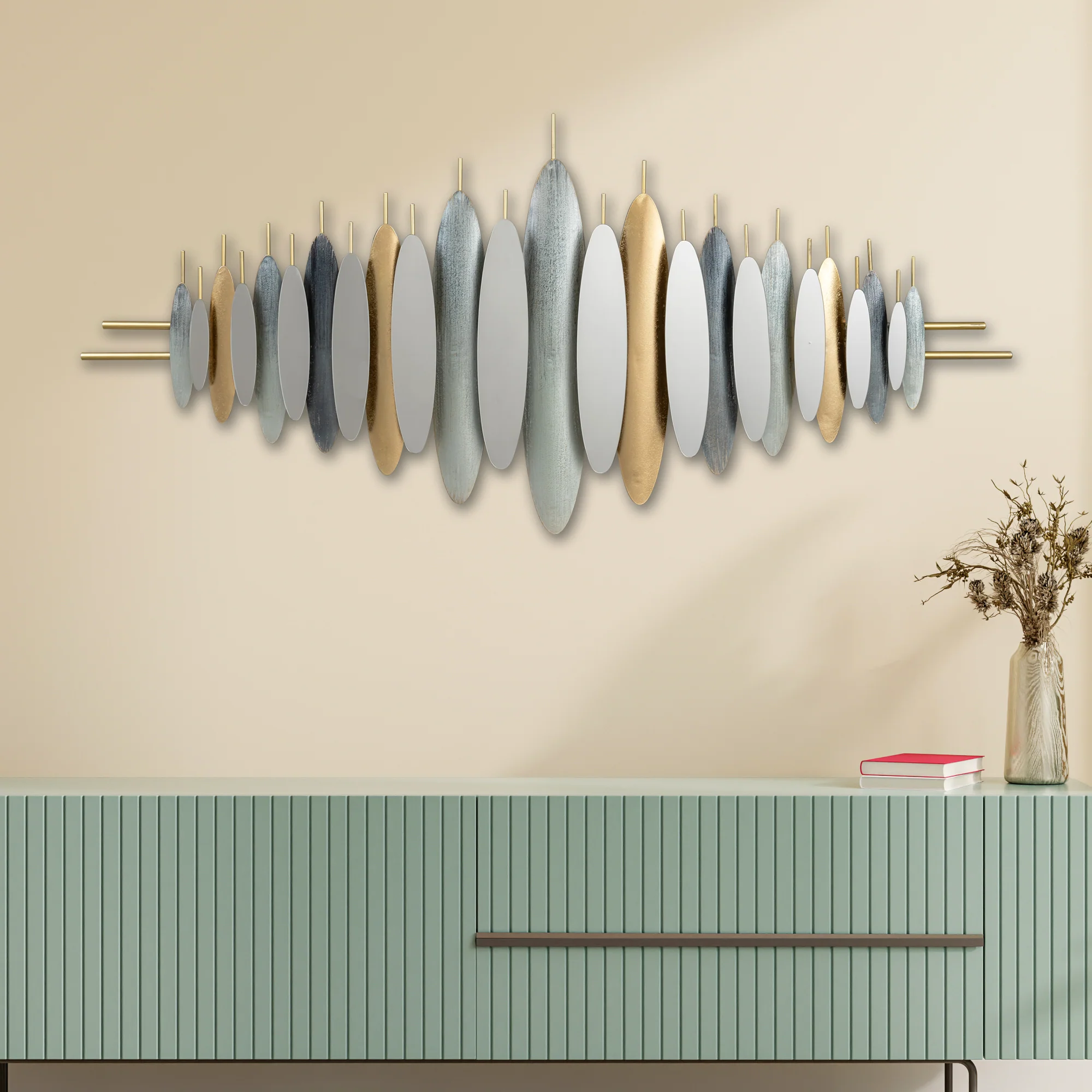 Sculptural Wave Metal Wall Art Panel - Image 4