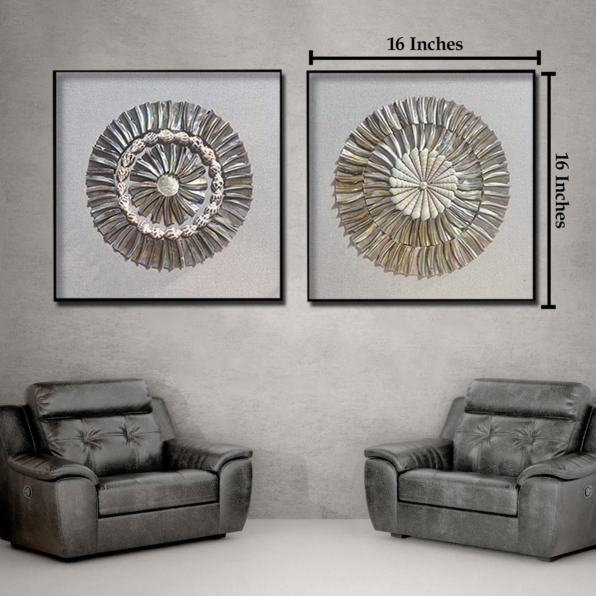 Seashell Radiance Ensemble Wall Art Shadow Box & Wall Decoration Item - Image 2