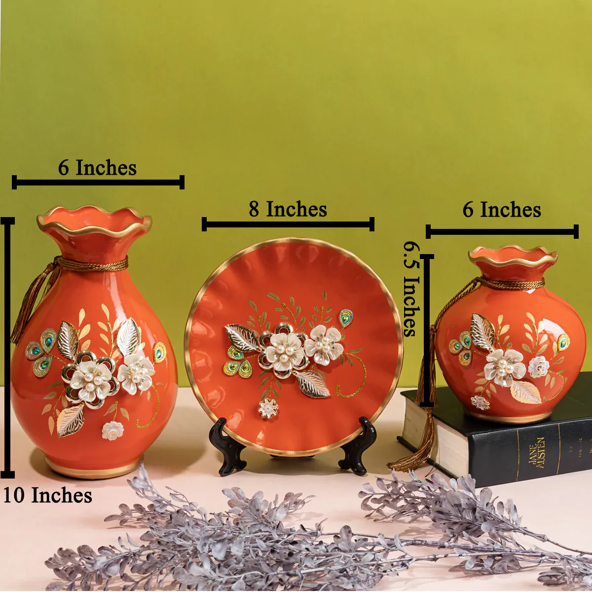 Sensational Sunburst Decorative Vases and Showpieces - Set of Three - Image 2