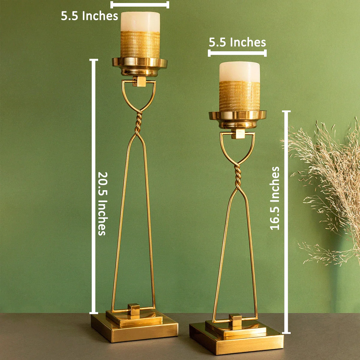 Sigma Stainless Steel Candle Stand - Pair - Image 3