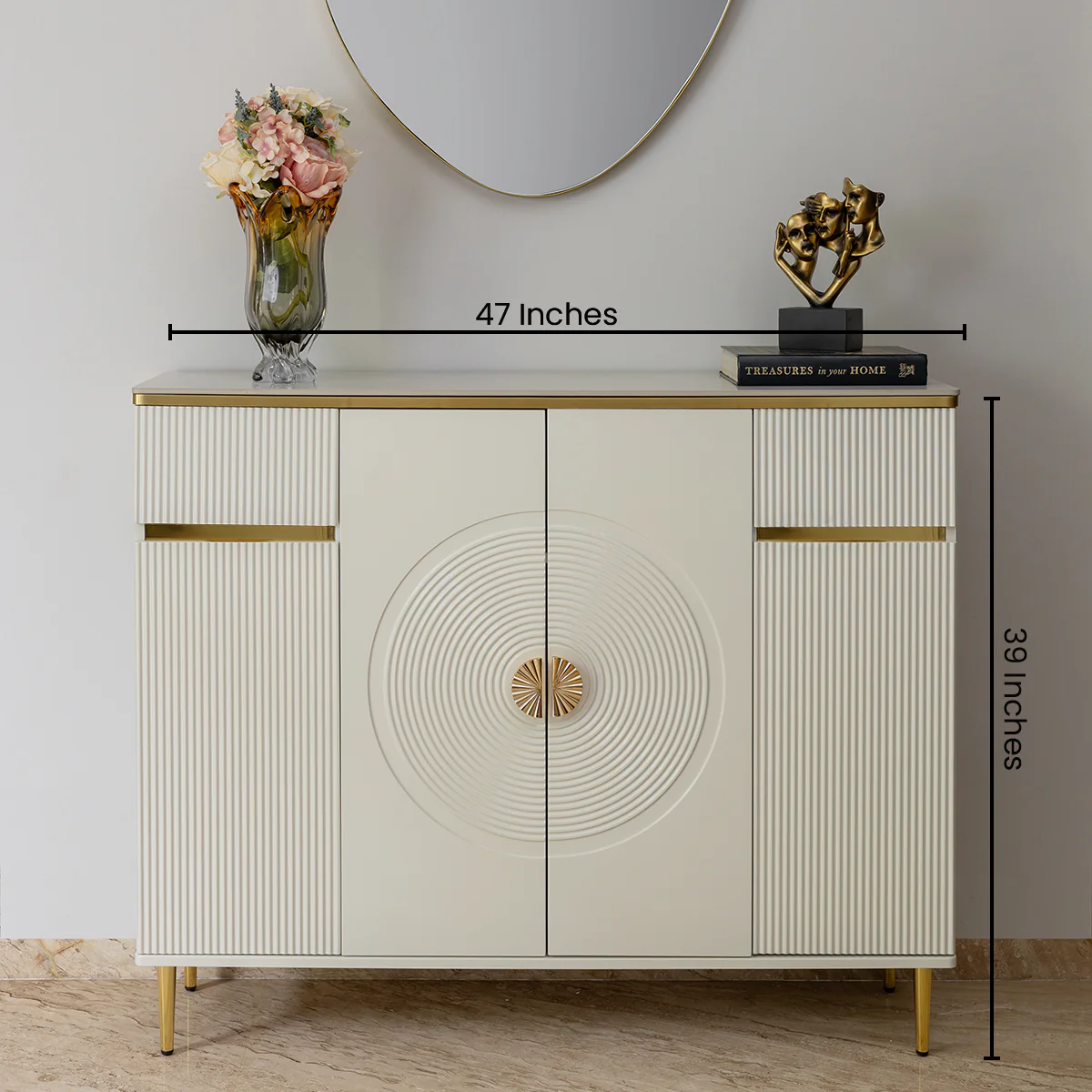 Snow Vortex Storage Cabinet and Console Table For Home & Crockery Storage Cabinet - Image 5