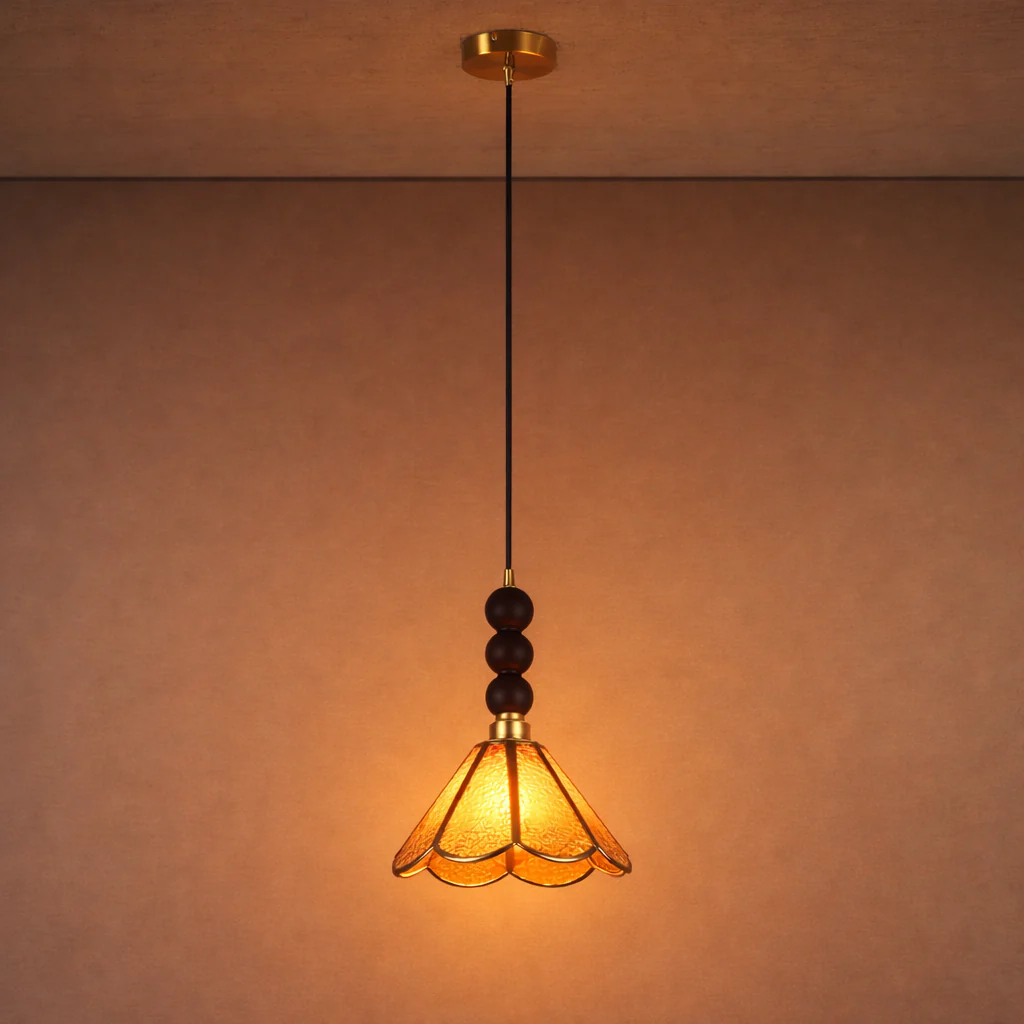 Soft Blossom Pendant Light For Living Room - Brown