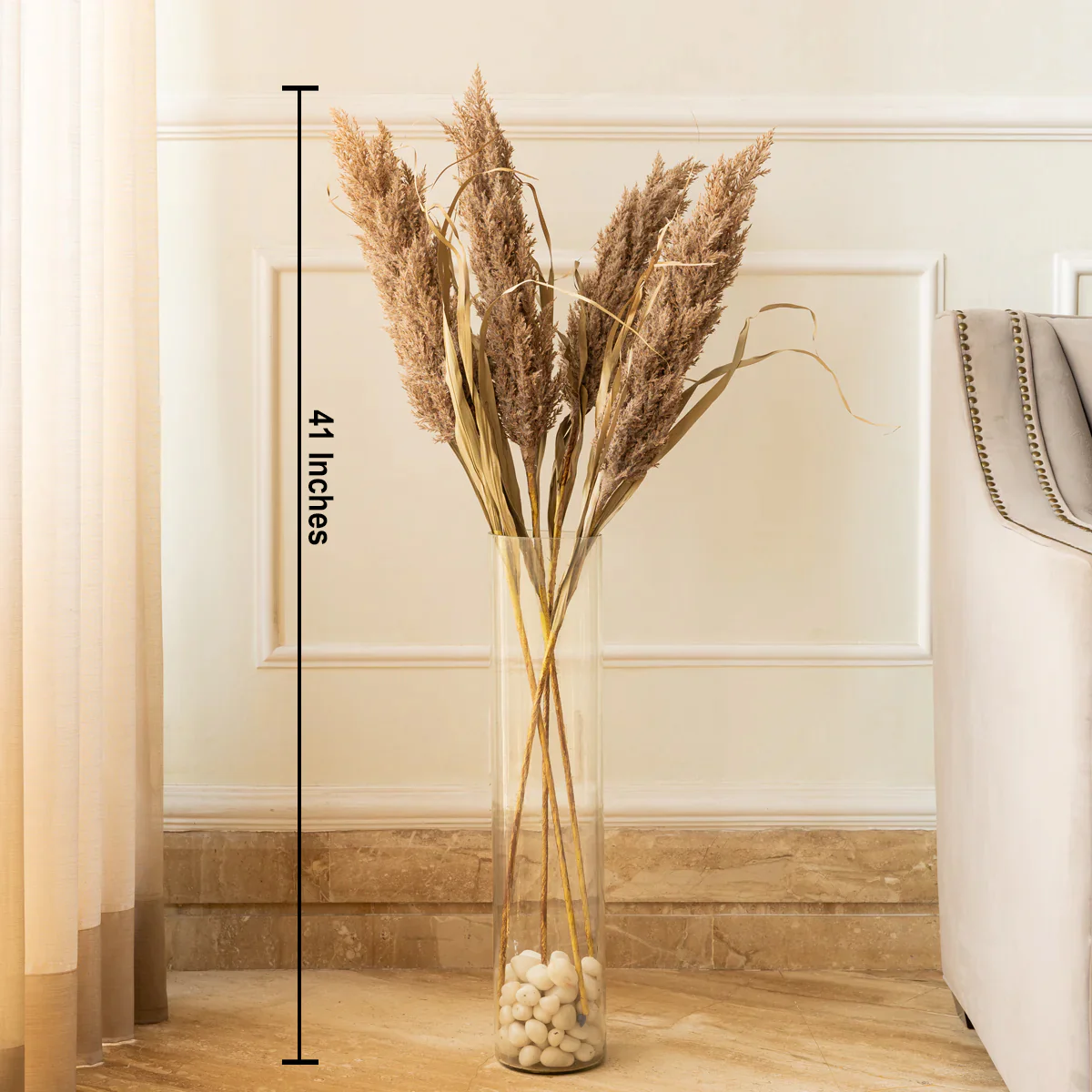 Soft Feather Pampas Grass Artificial Stem (Single Stem Only) - Image 3