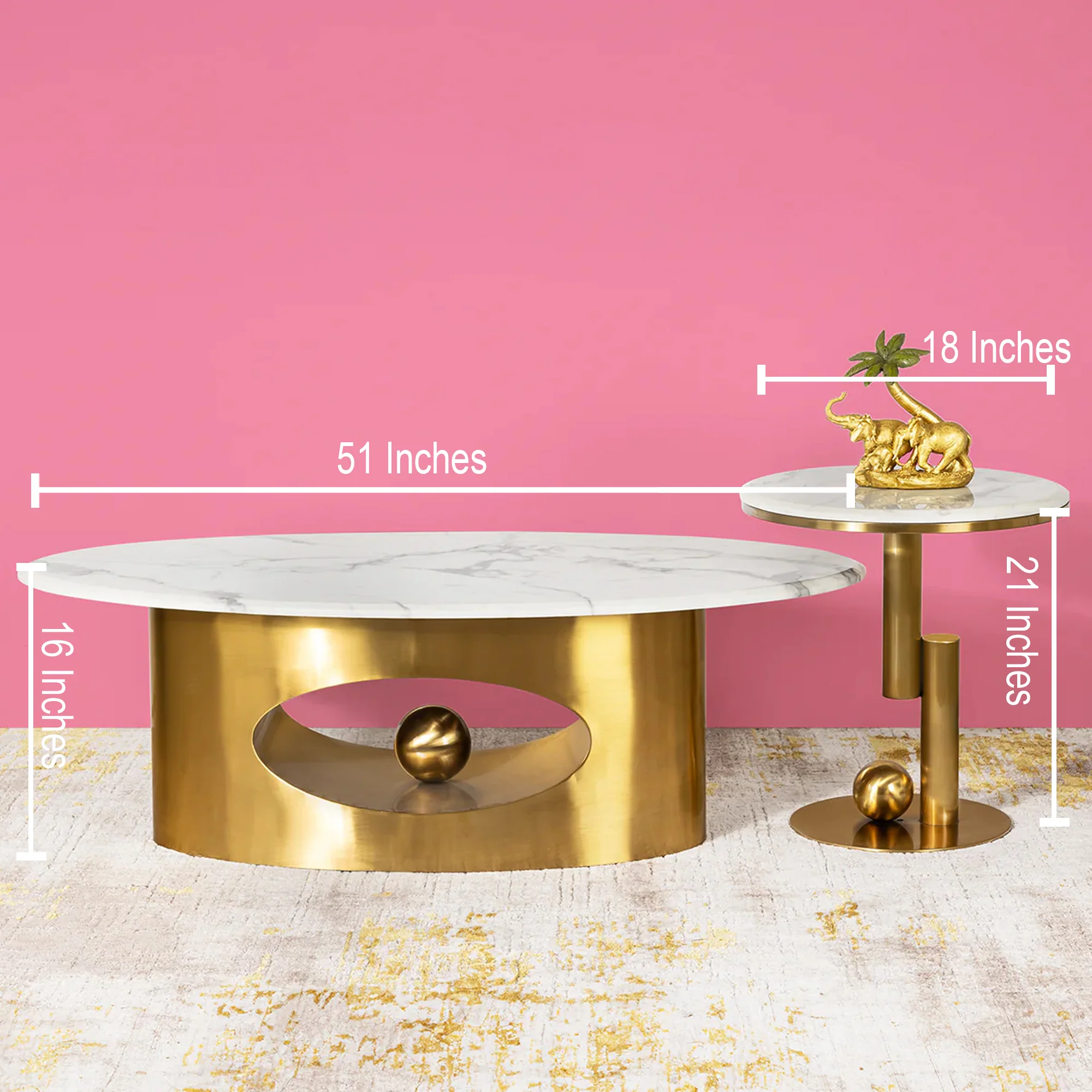 Spectra Eye Coffee Table - Set of 2 (Stainless Steel) - Image 4