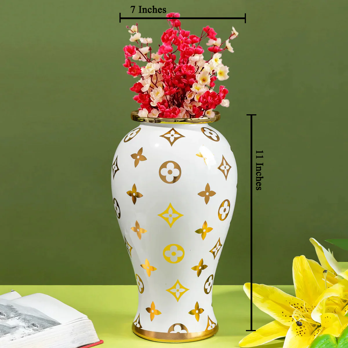 Splendid Starburst Decorative Ceramic Vase - W/L - Image 2