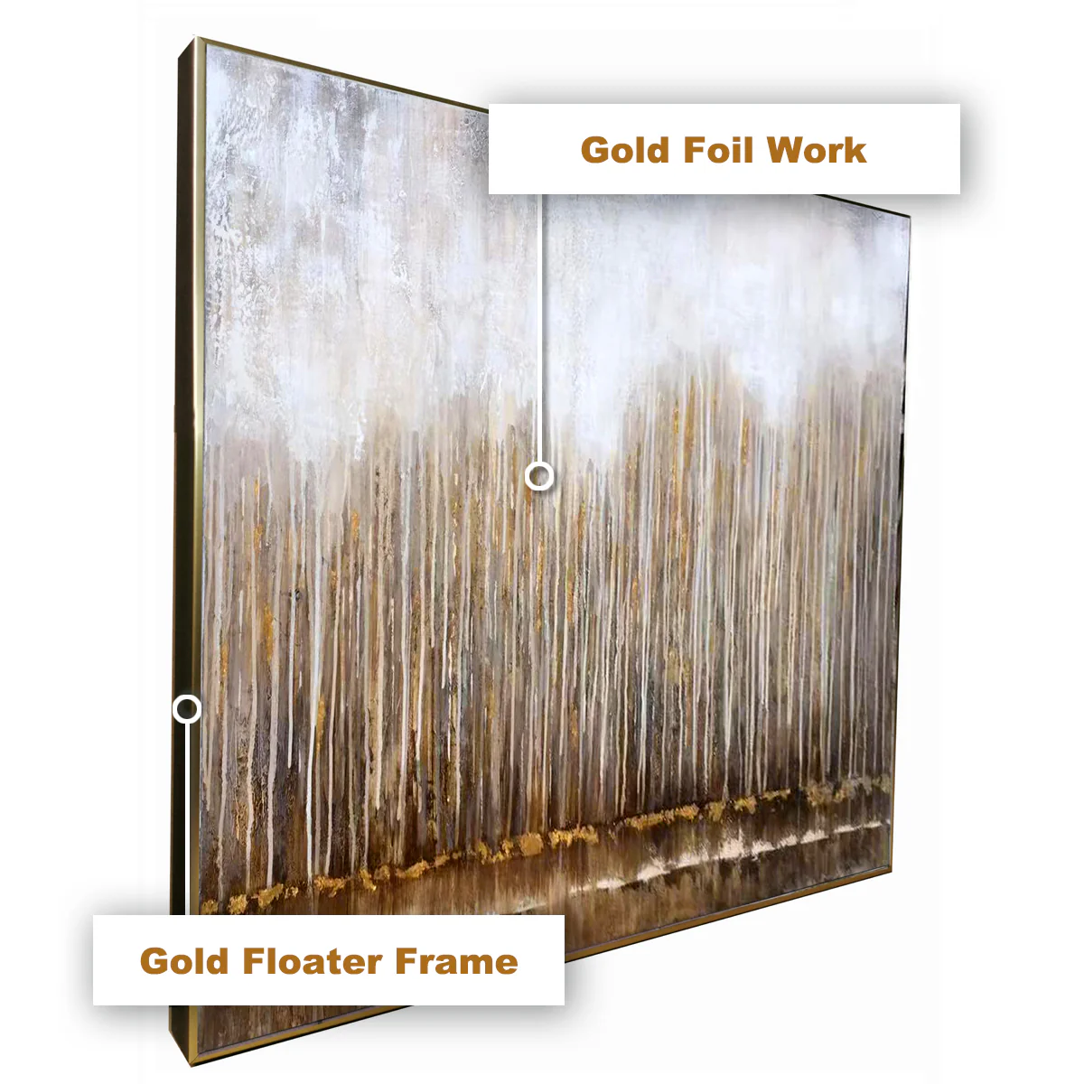 Spread your roots 100% Hand Painted Wall Painting (With Outer Floater Frame) - Image 3