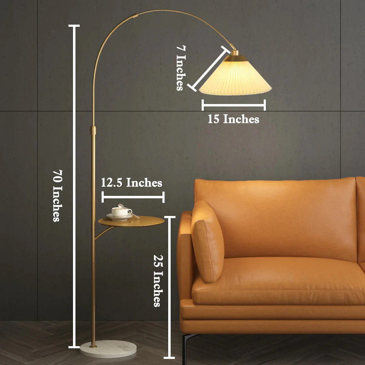 The Bay Area Arc Shaped Floor Lamp and Accent Table - Image 2