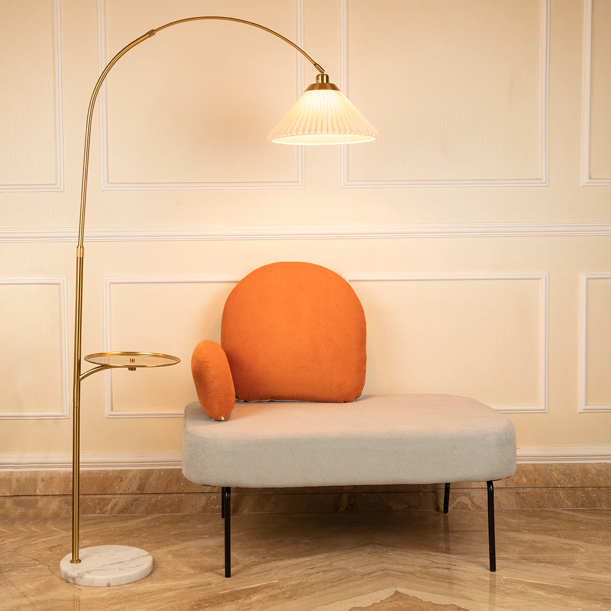 The Bay Area Arc Shaped Floor Lamp and Accent Table ( With Wireless Charging Table) - Image 3