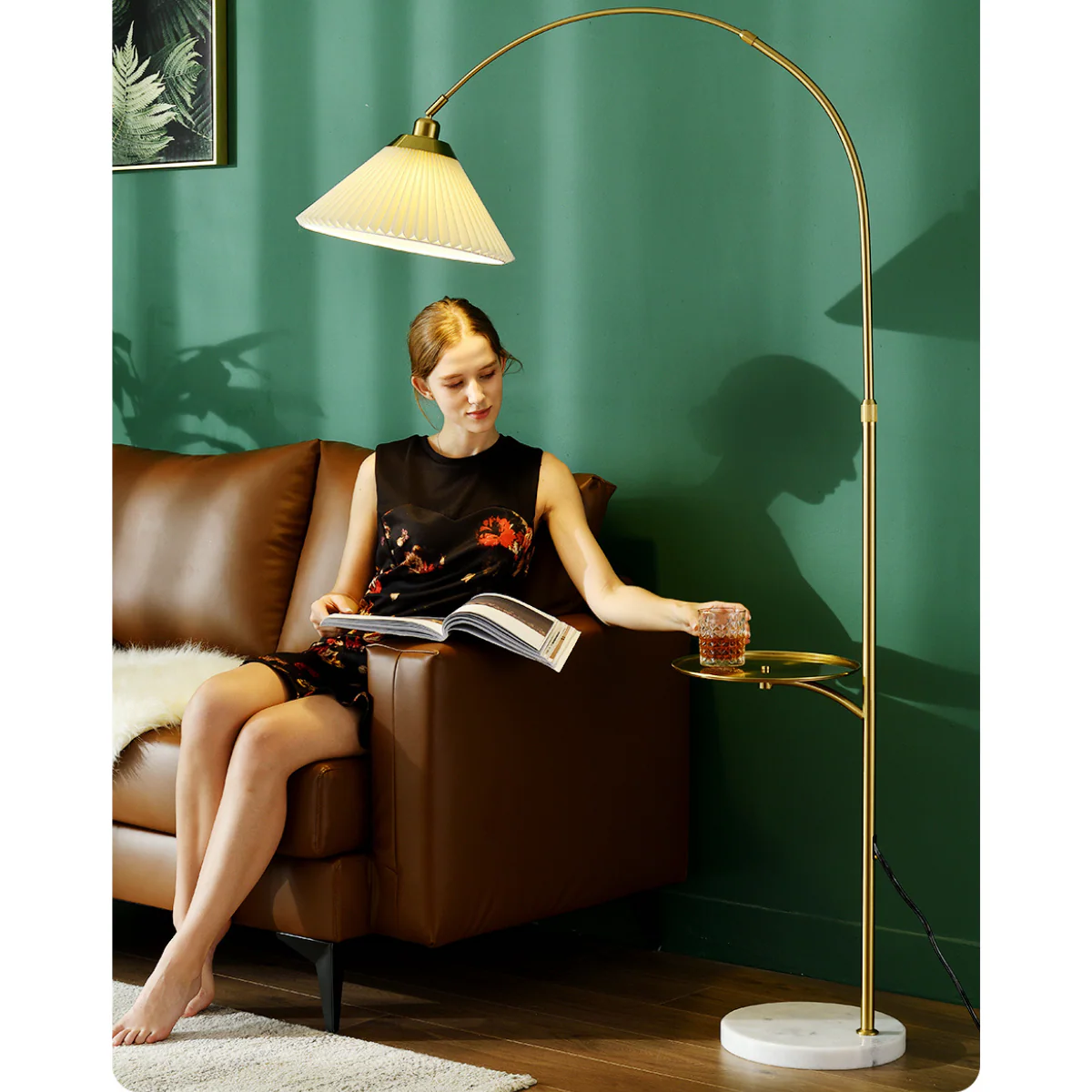 The Bay Area Arc Shaped Floor Lamp and Accent Table ( With Wireless Charging Table) - Image 6