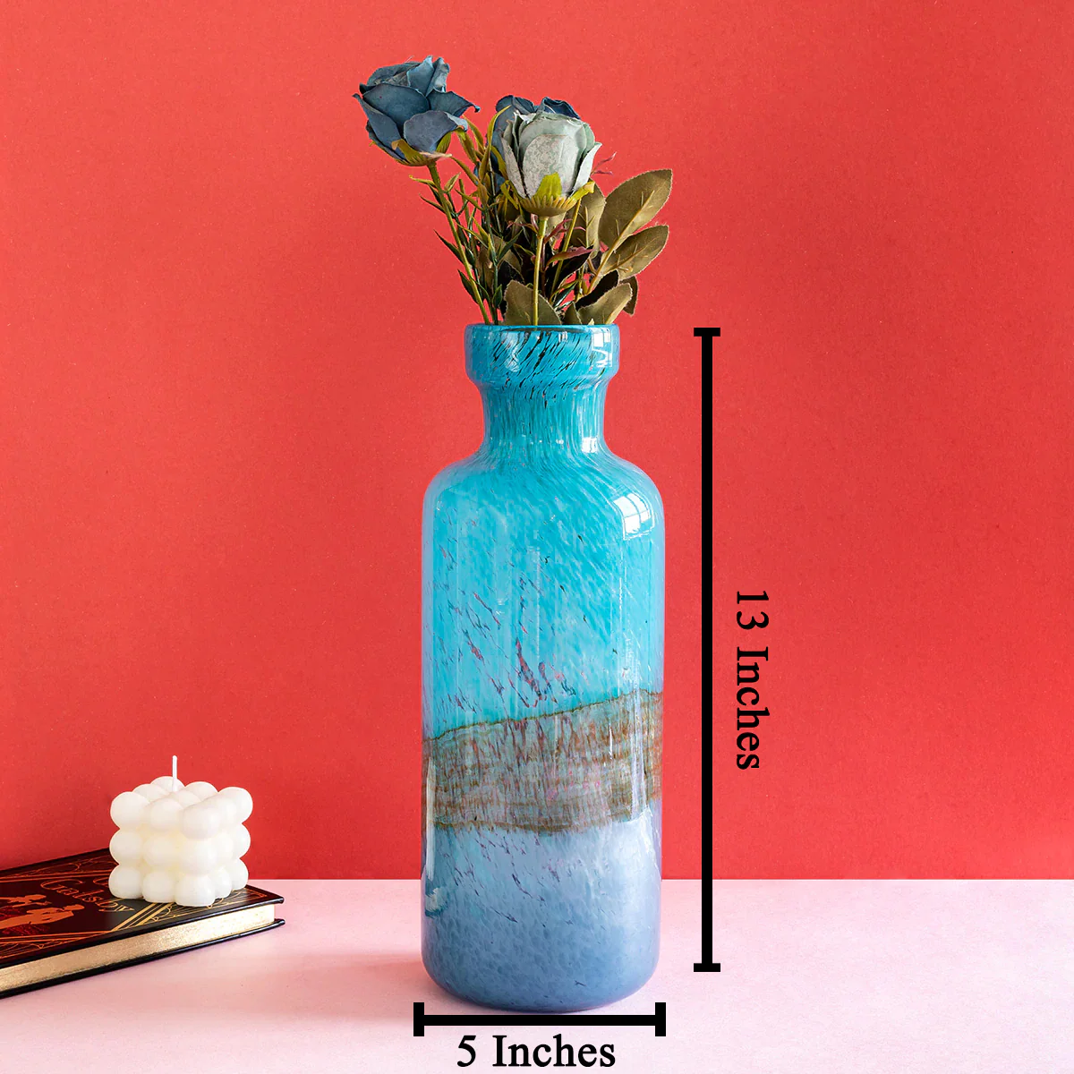 The Blue Sea Bed Handblown Decorative Vase - Big - Image 2