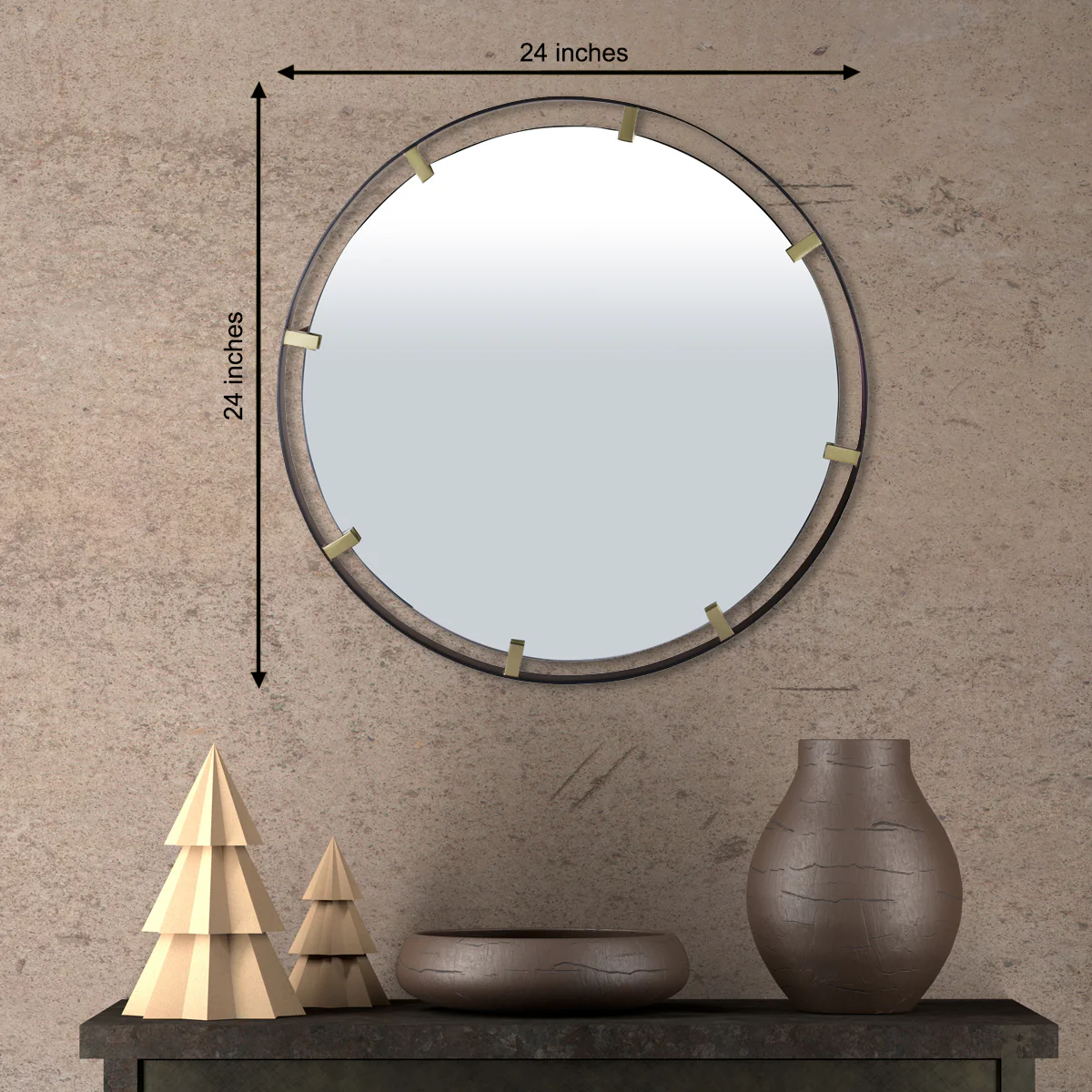 The Classic Golden Button Decorative Wall Mirror - Image 5