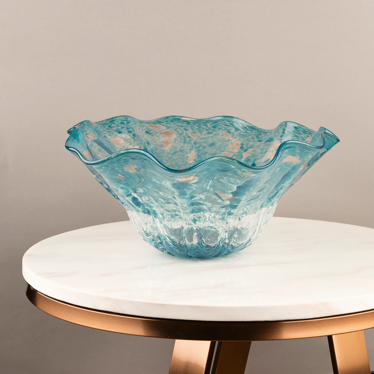 The Crystal Sea Blue Handblown Decorative Vase - Tall - Image 2