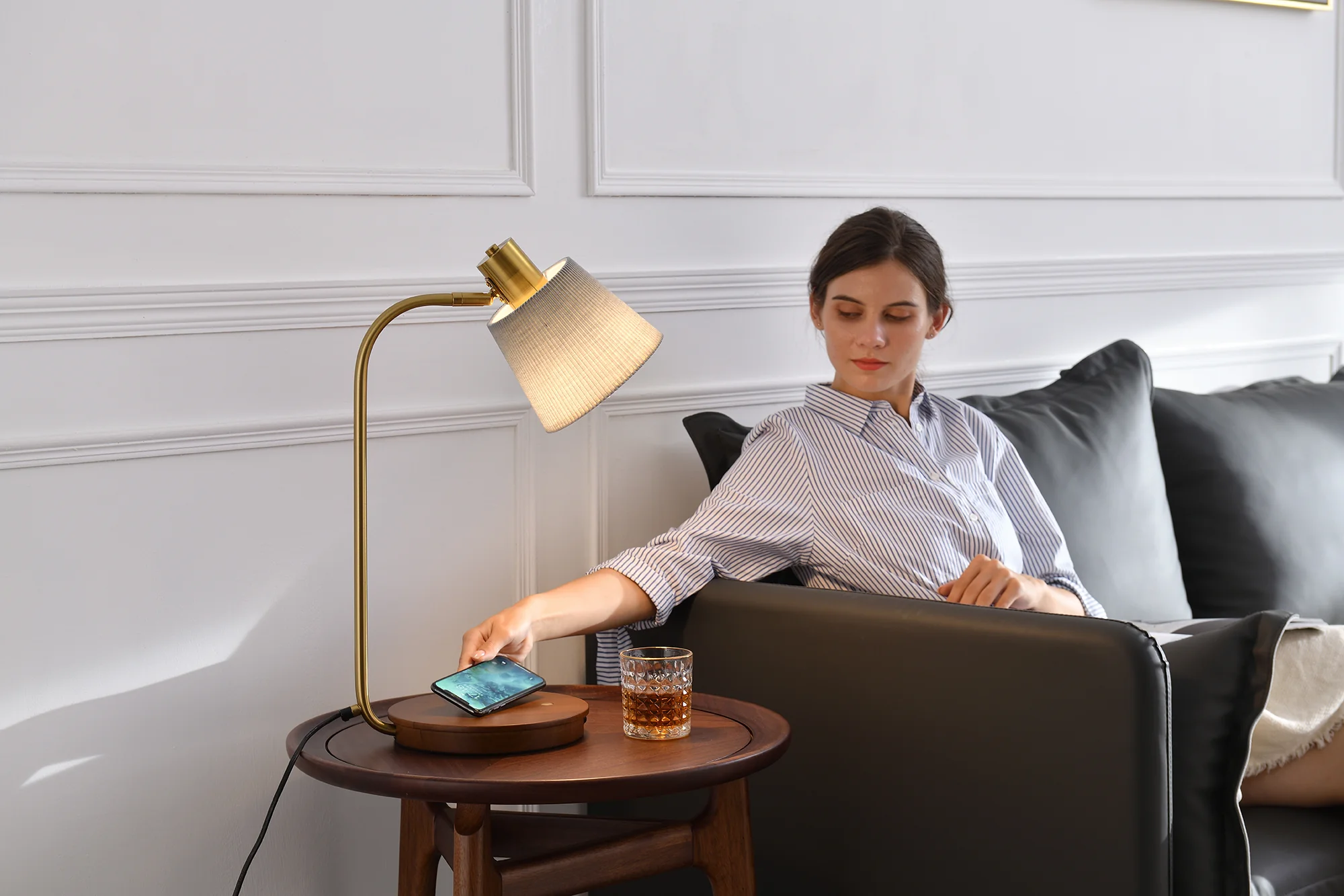 The French Burgundy Desk and Side Table Lamp - Image 3