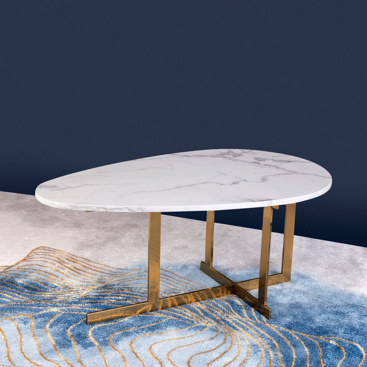The Egg Shape Oval Coffee Table ( Stainless Steel ) - Image 2