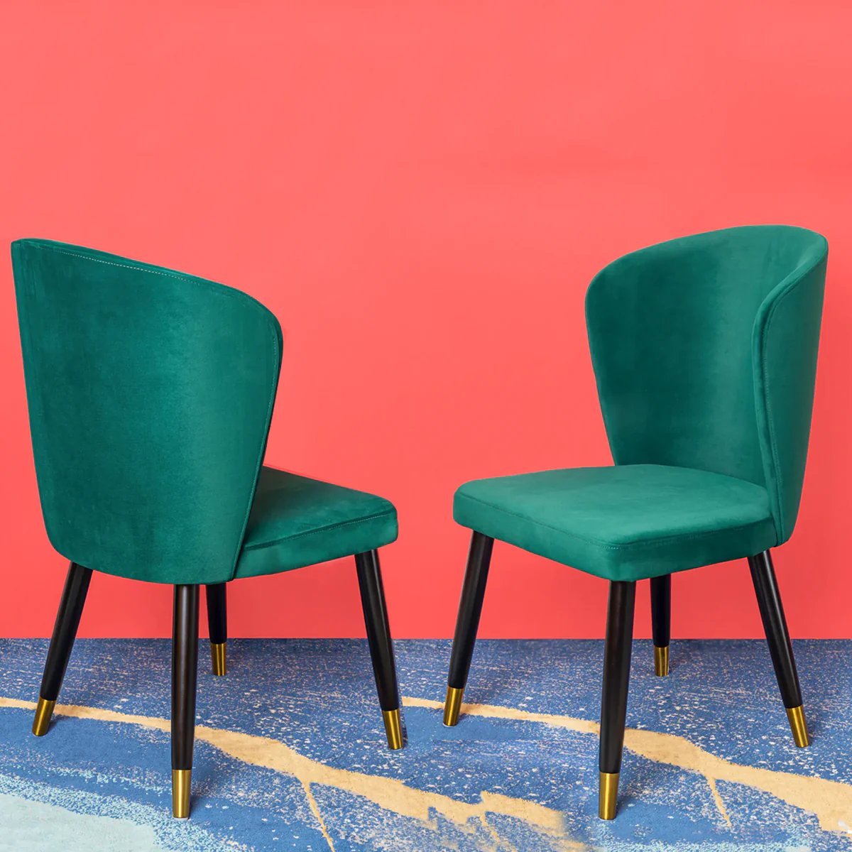 The Kelsey Dining Chair - Green Set of 2 - Image 2