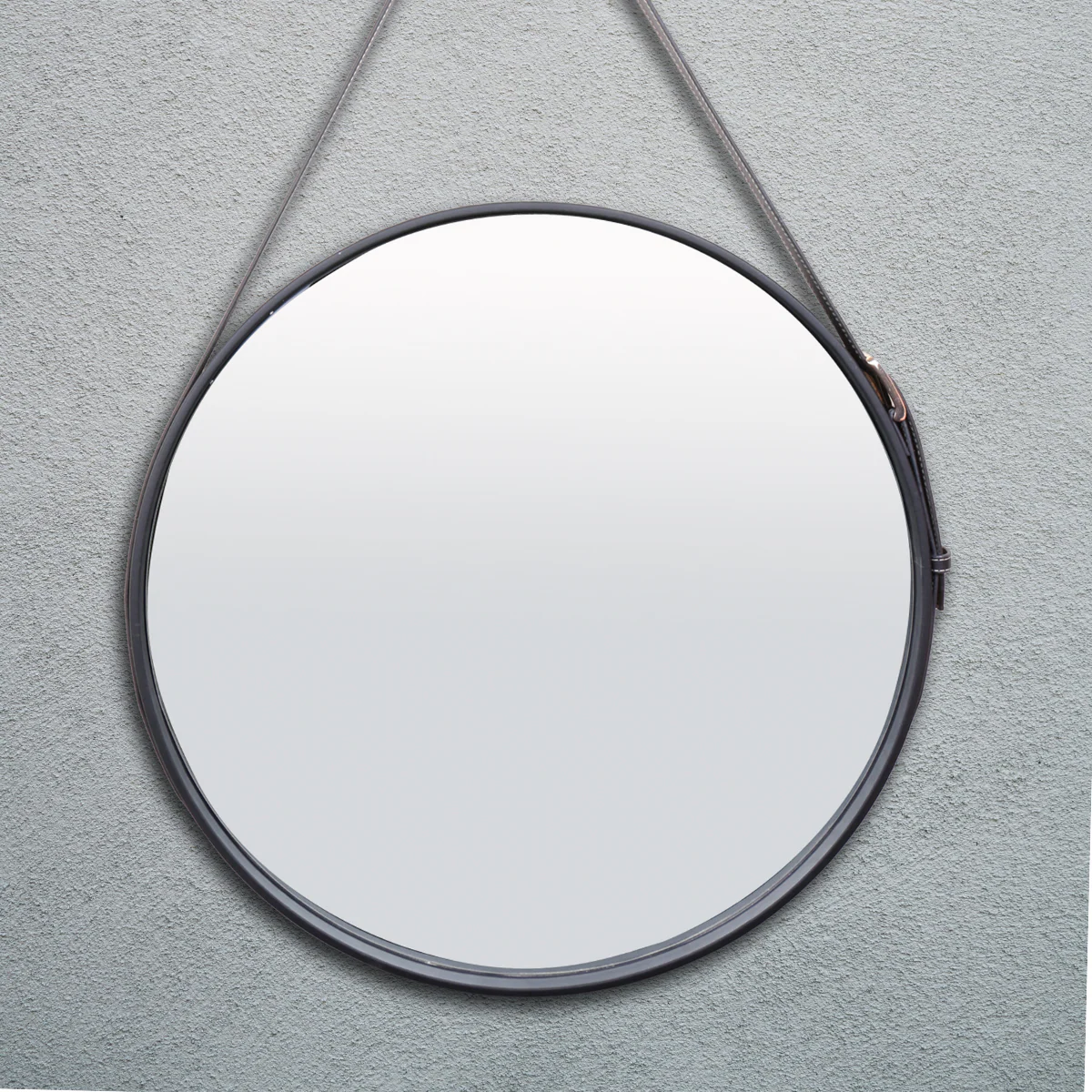The Leather Belt Decorative Wall Mirror - Black - Image 4