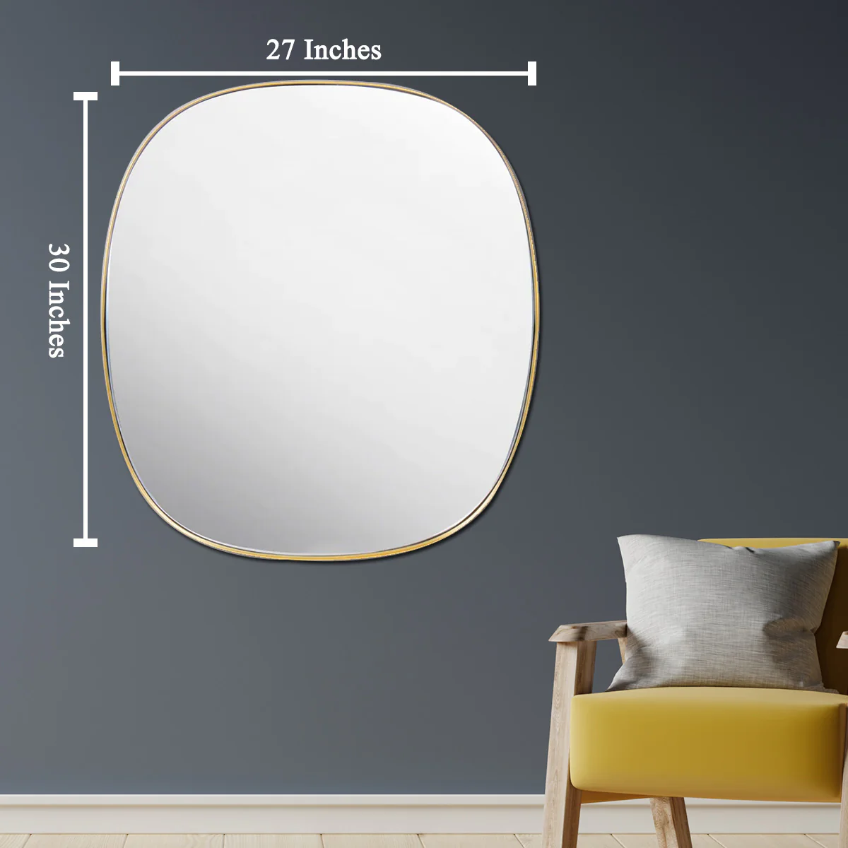 The Paris Classic Oval Decorative Wall Mirror - Golden - Image 3