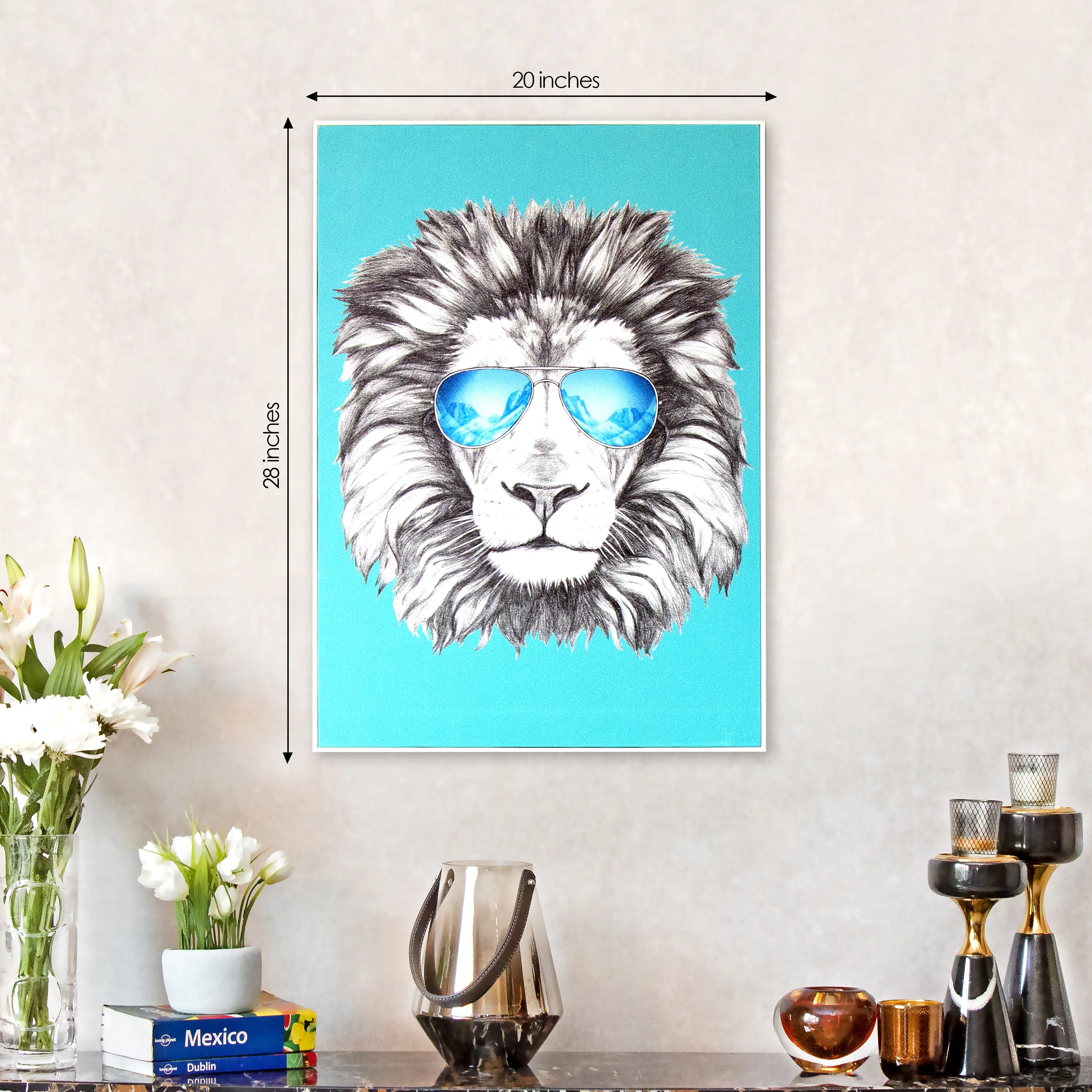 The Party Lion Framed Canvas Print - Image 2