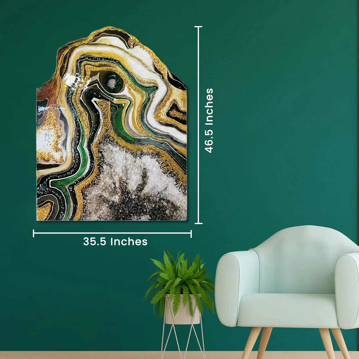 The Relaxing Stardust Resin Art Wall Painting (Without Outer Floater Frame) - Image 3
