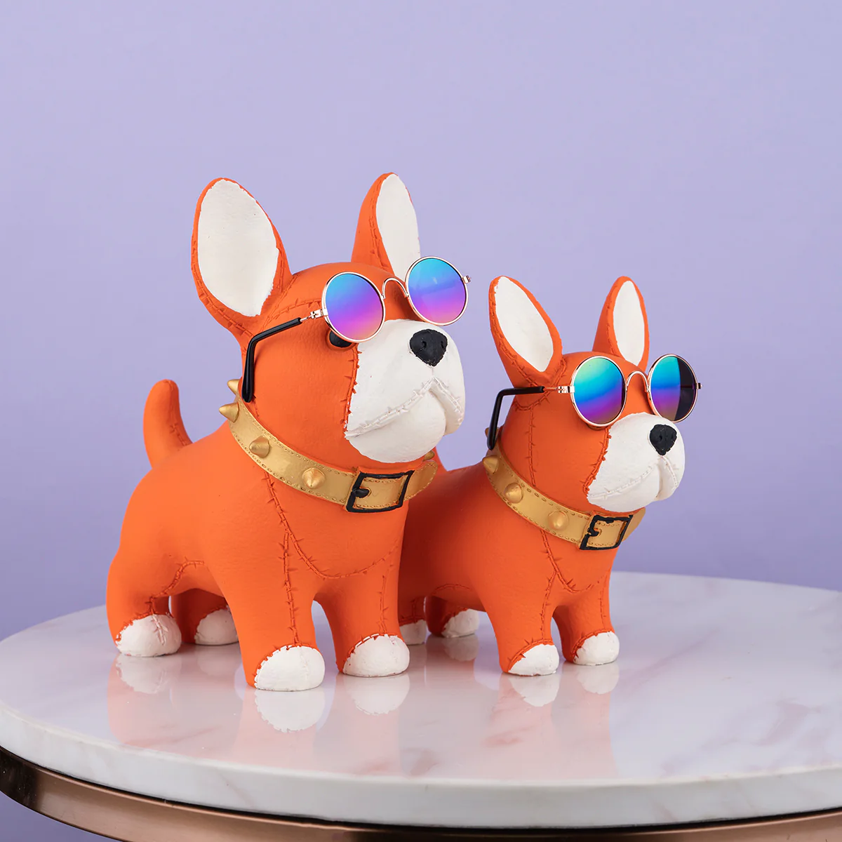 The Techno Bulldog Decorative Showpiece - Orange - Image 2