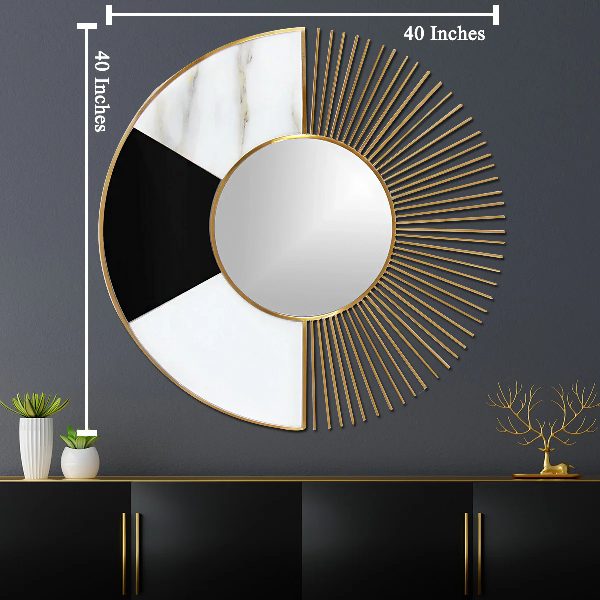 The Twin Face Decorative Wall Mirror - Image 4