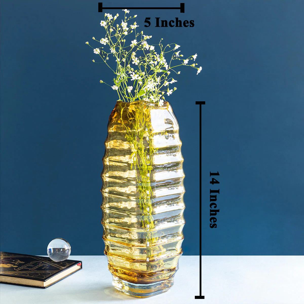 The Yellow Aua Drop Handblown Glass Vase - Big - Image 2