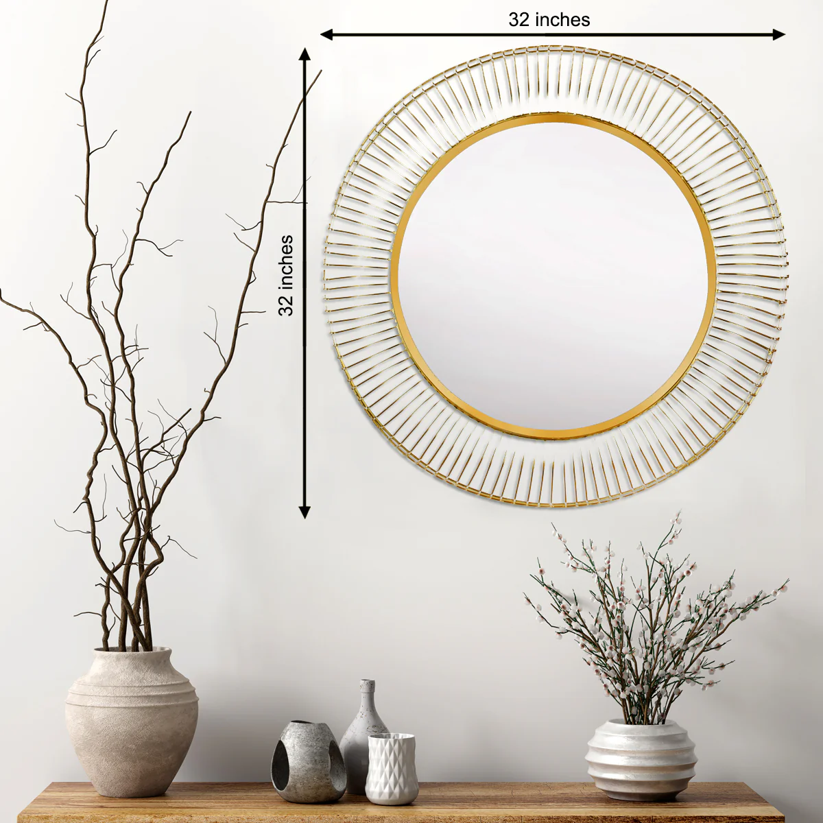 The Golden Piped Decorative Wall Mirror - Image 5