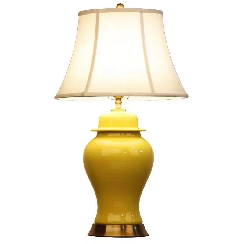 Tiffany Stainless Steel & Ceramic Table Lamp - Image 3