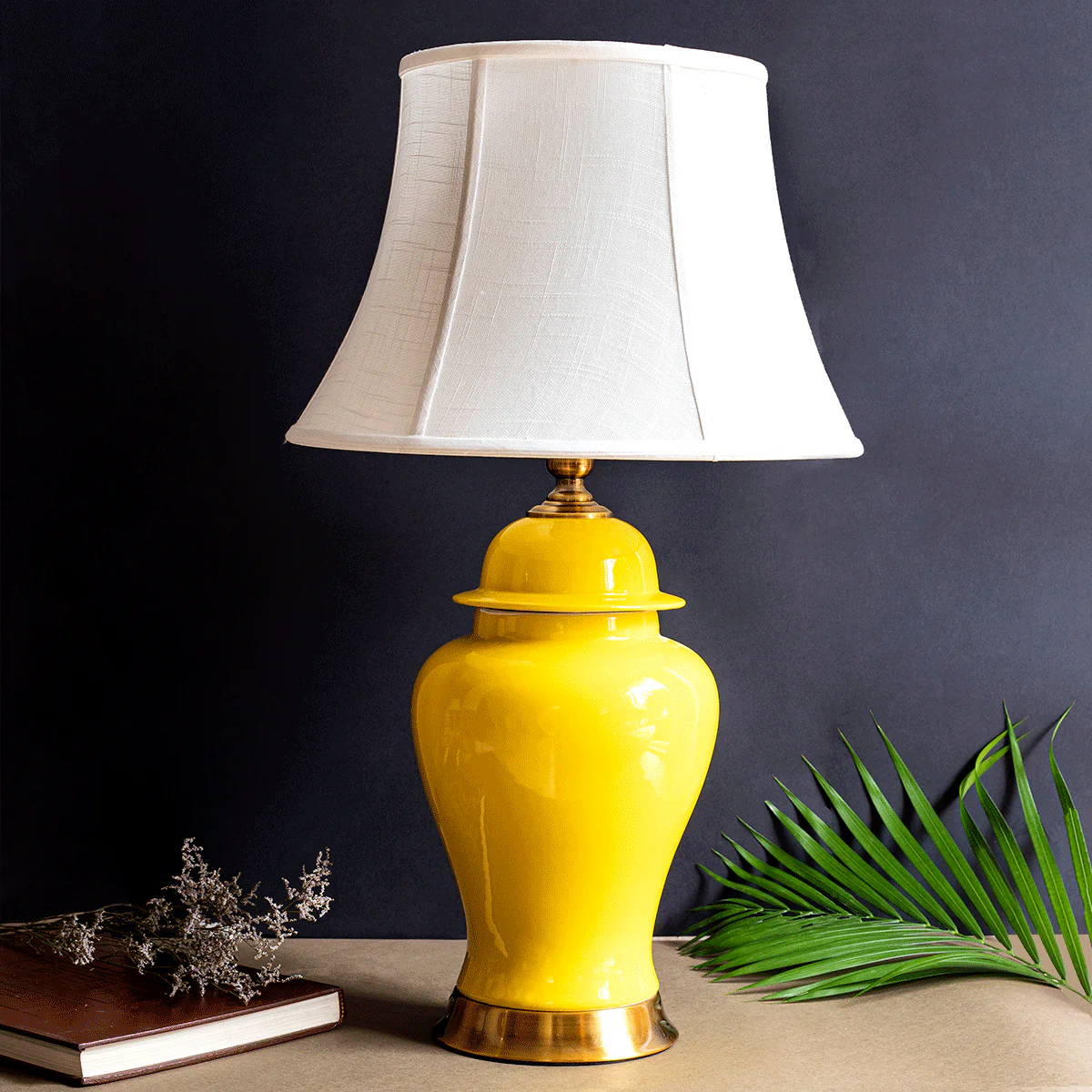 Tiffany Stainless Steel & Ceramic Table Lamp - Image 4