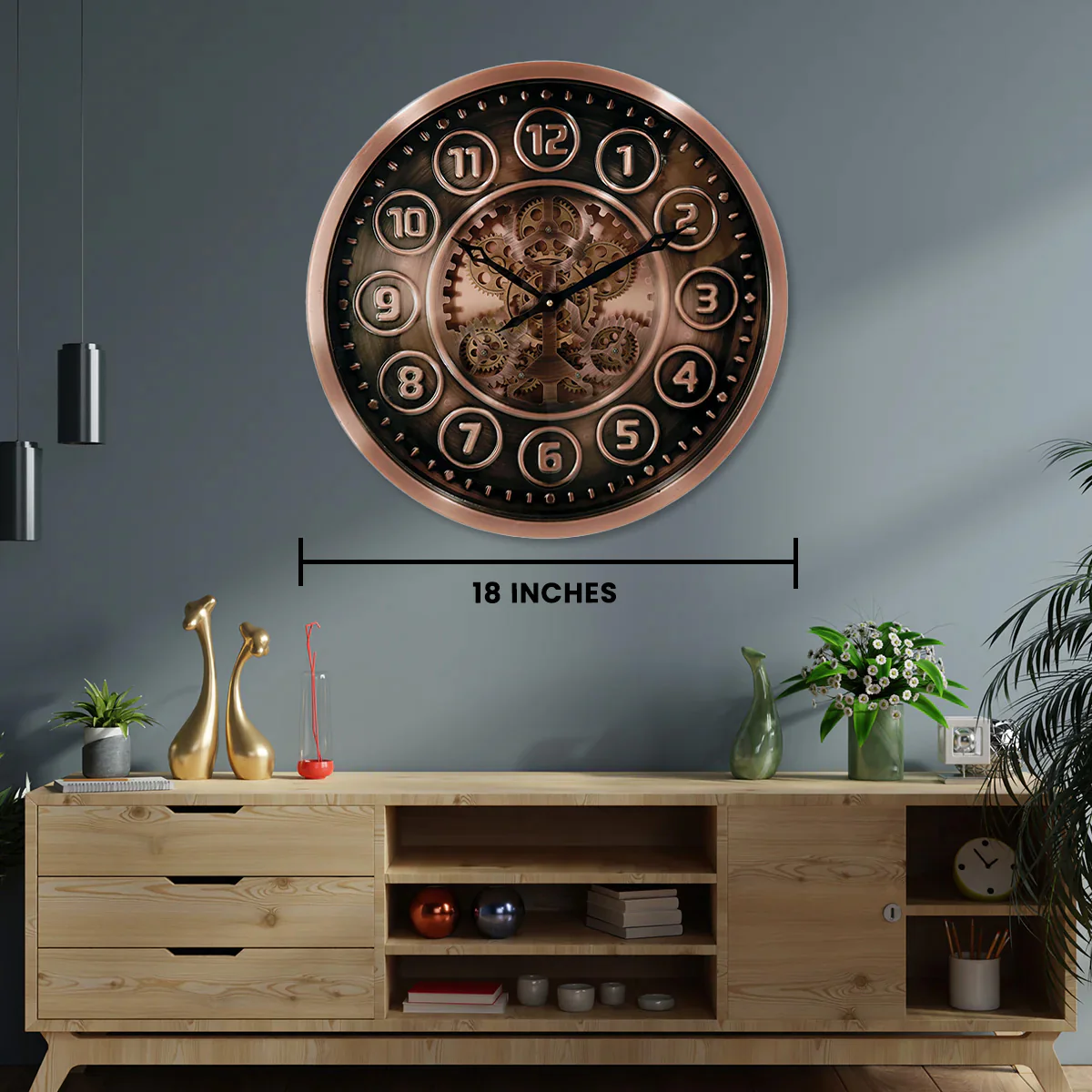 Time Flow Wall clock With Moving Gear Mechanism - Image 2