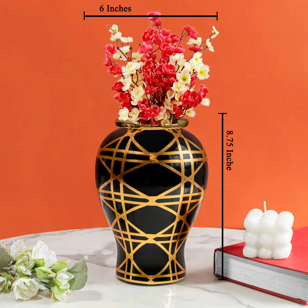 Timeless Elegance Decorative Ceramic Vase And Showpiece - W/L - Image 2