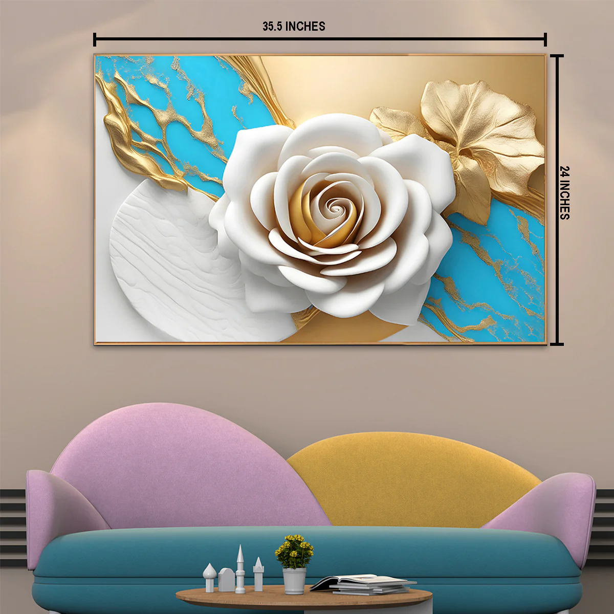 Timeless White Rose Canvas Paintings - Image 2