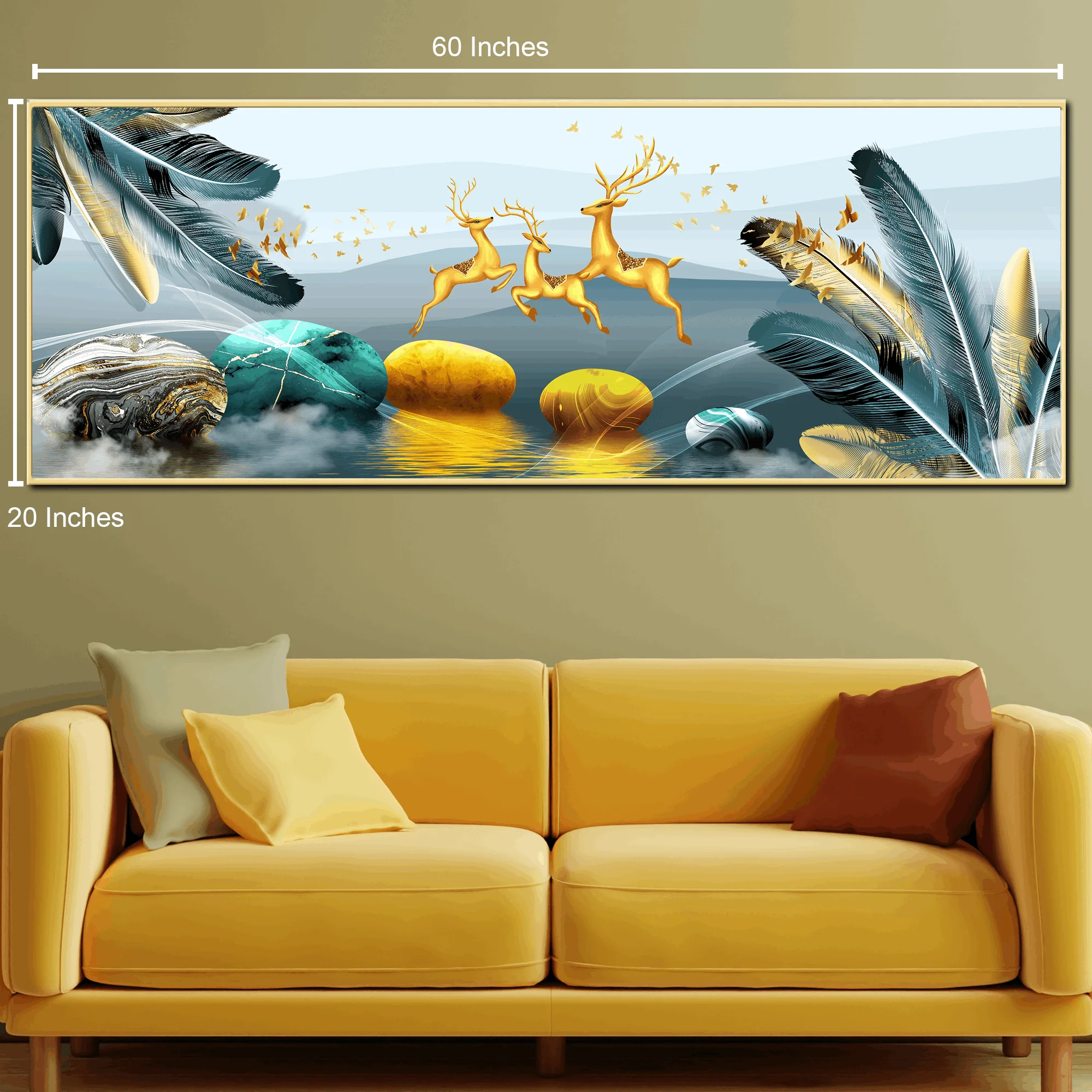 Tranquil Mirage Canvas Painting for Living Room - Image 2