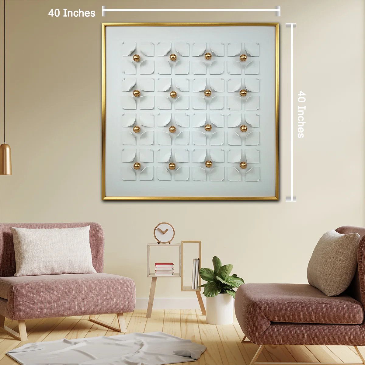 Tranquil Quadrants Modern Art (40 x 40 Inches) - Image 2