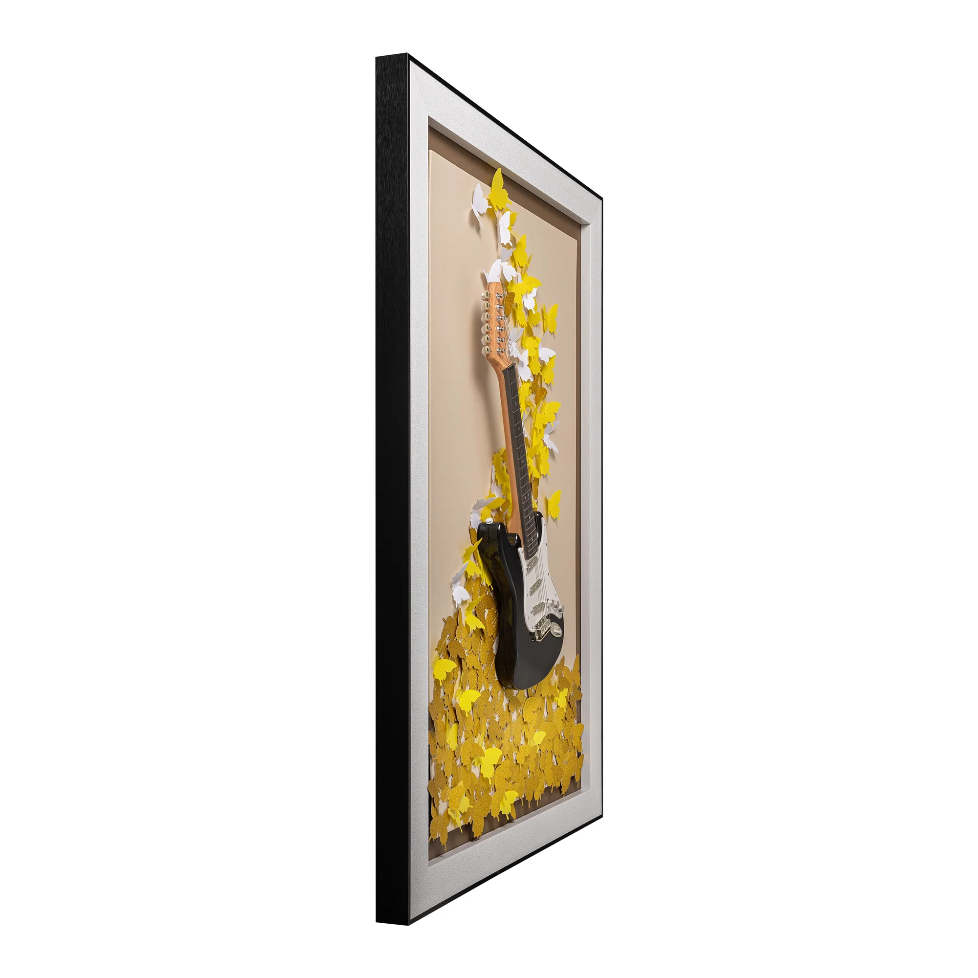 Vibrant Butterfly Guitar Pop Art Shadow Box - Image 4
