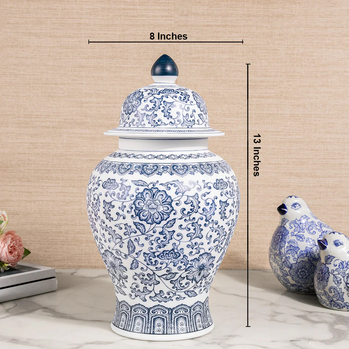 Victorian Elegance Decorative Ceramic Vase - Image 2