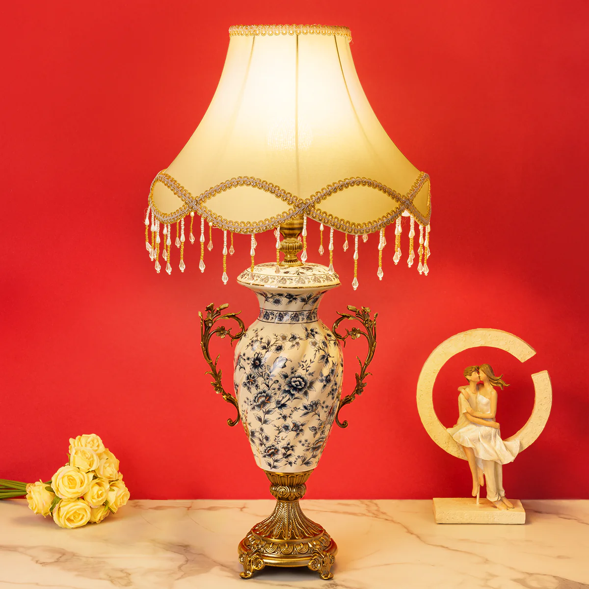 Victorian Luminary Decorative Ceramic Living Room Lamps - Image 2