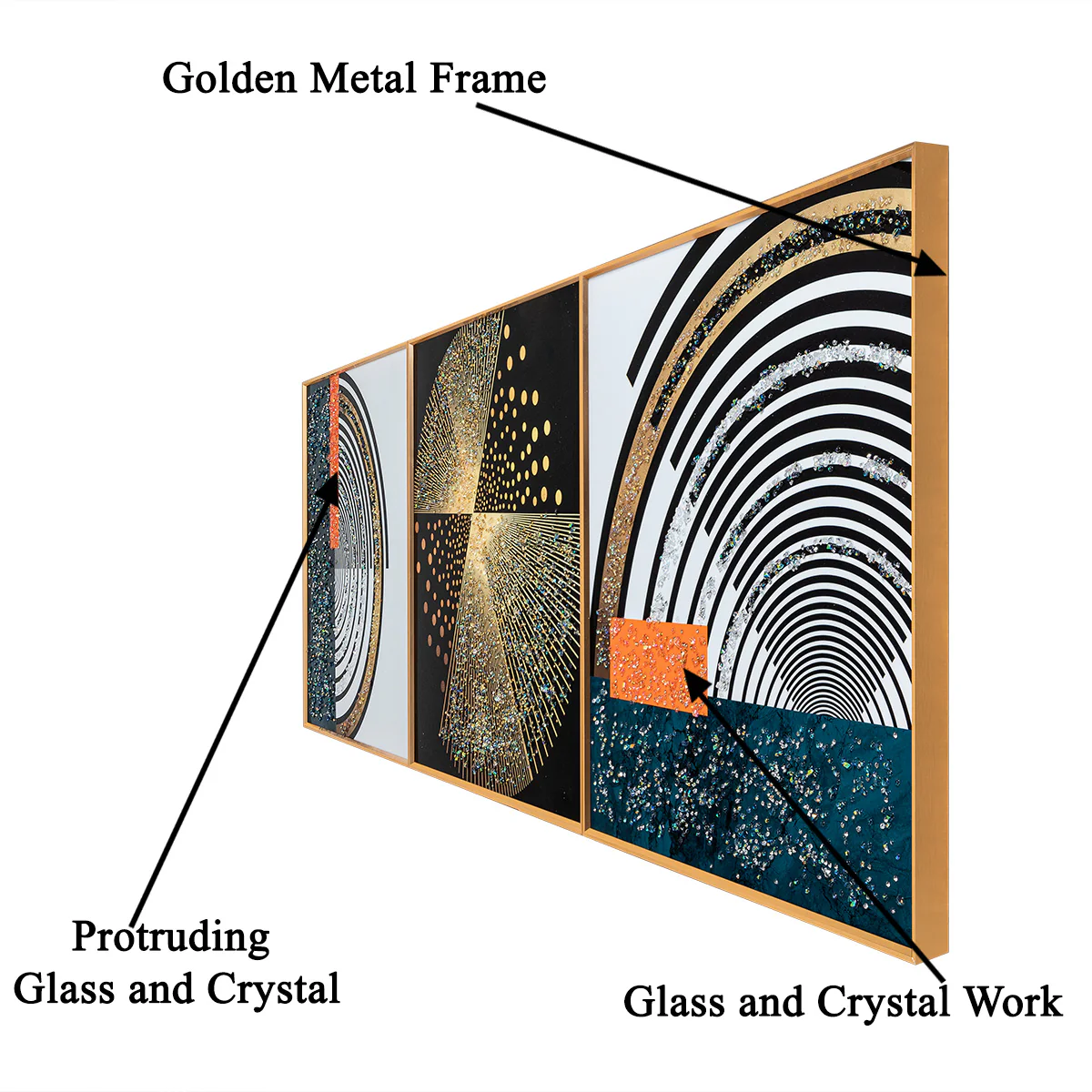 Visions Of Harmony Crystal Glass Painting - Set of 3 - Image 3