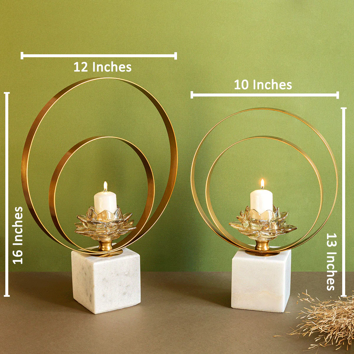 Wrangler Gold Rim Candle Stand - Pair - Image 2